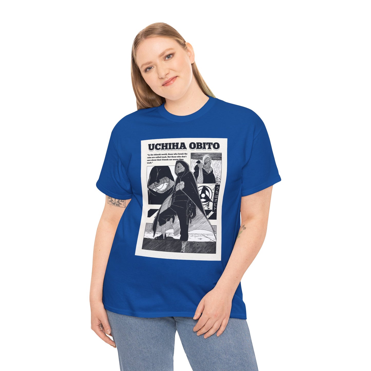 Obito Uchiha Graphic Unisex T-shirt — Black & White Anime Manga Tee