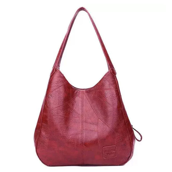 Vintage Large Capacity Shoulder Bags For Women Retro PU Leat