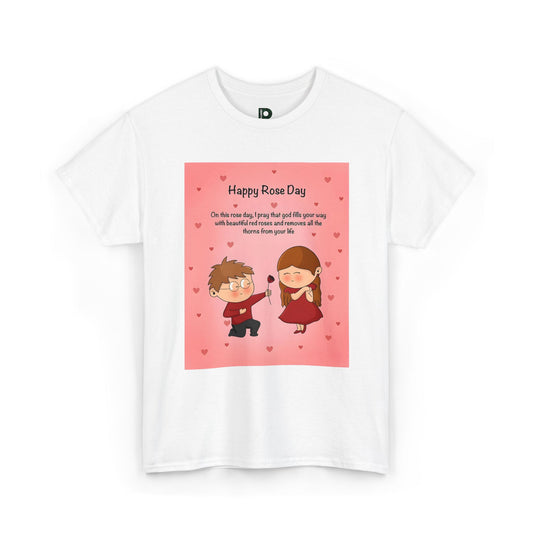 Happy Rose Day Couple Unisex T-shirt — Cute Romantic Valentine’s Day