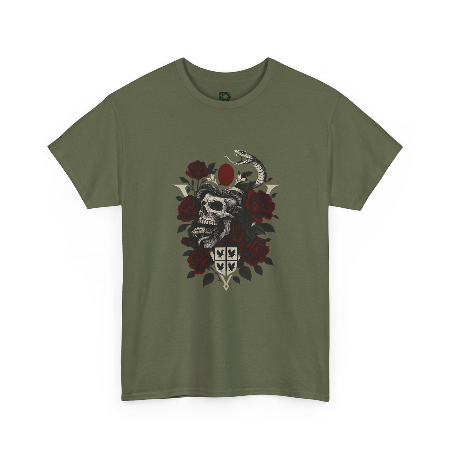 Skull & Roses Graphic Unisex T-shirt — Gothic Vintage Rose Skull Tee