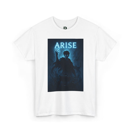 Arise Dark Gothic Graphic Unisex T-shirt — Moody Blue Horror Poster Tee