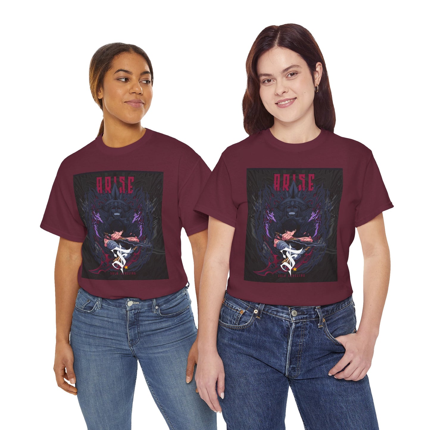 Dark Anime Graphic Unisex T-shirt — "ARISE" Demon Warrior Illustration