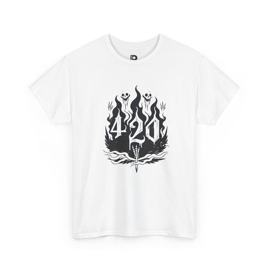 420 Flame Skull Unisex T-shirt  — Cannabis Humor Graphic Tee