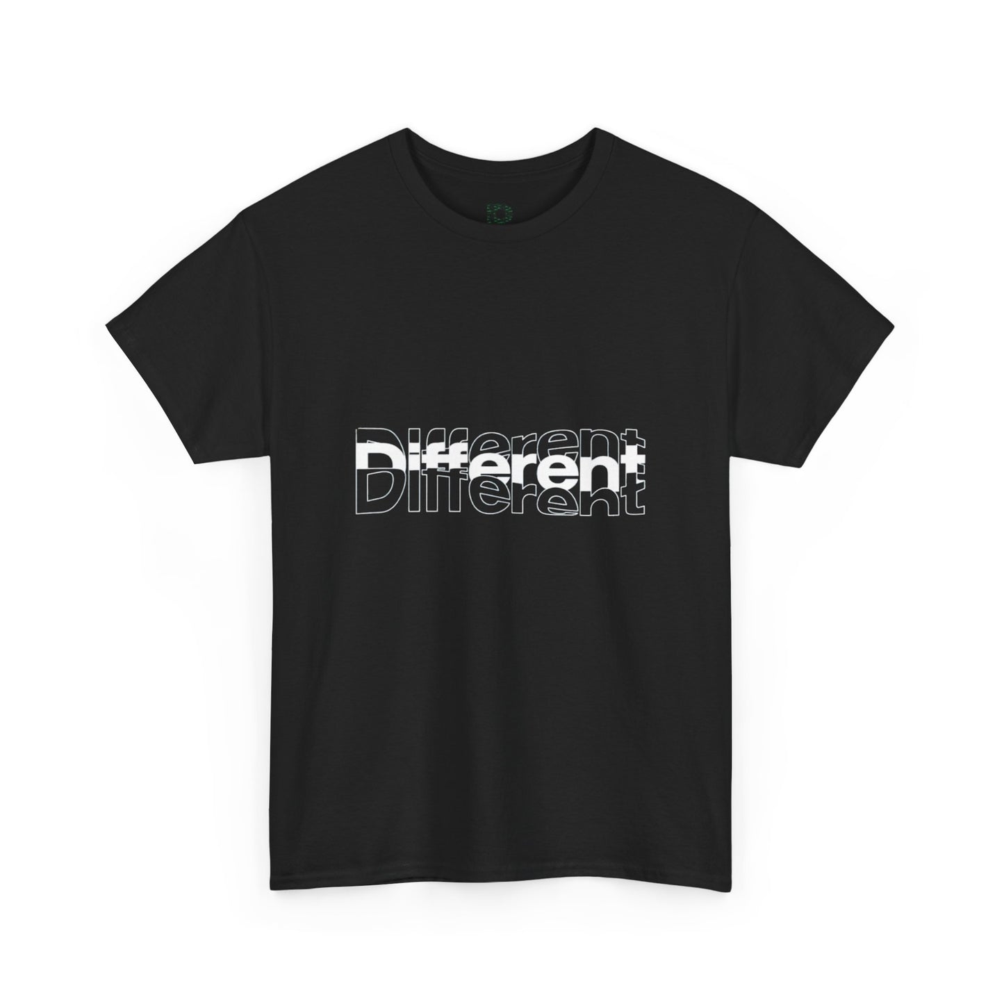 Different Mirror Graphic Tee — Bold Typographic Black T-Shirt