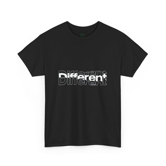 Different Mirror Graphic Tee — Bold Typographic Black T-Shirt
