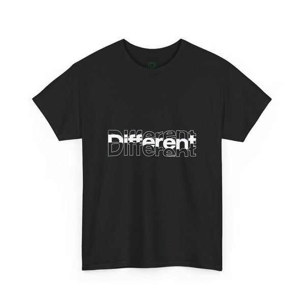 Different Mirror Graphic Tee — Bold Typographic Black T-Shirt