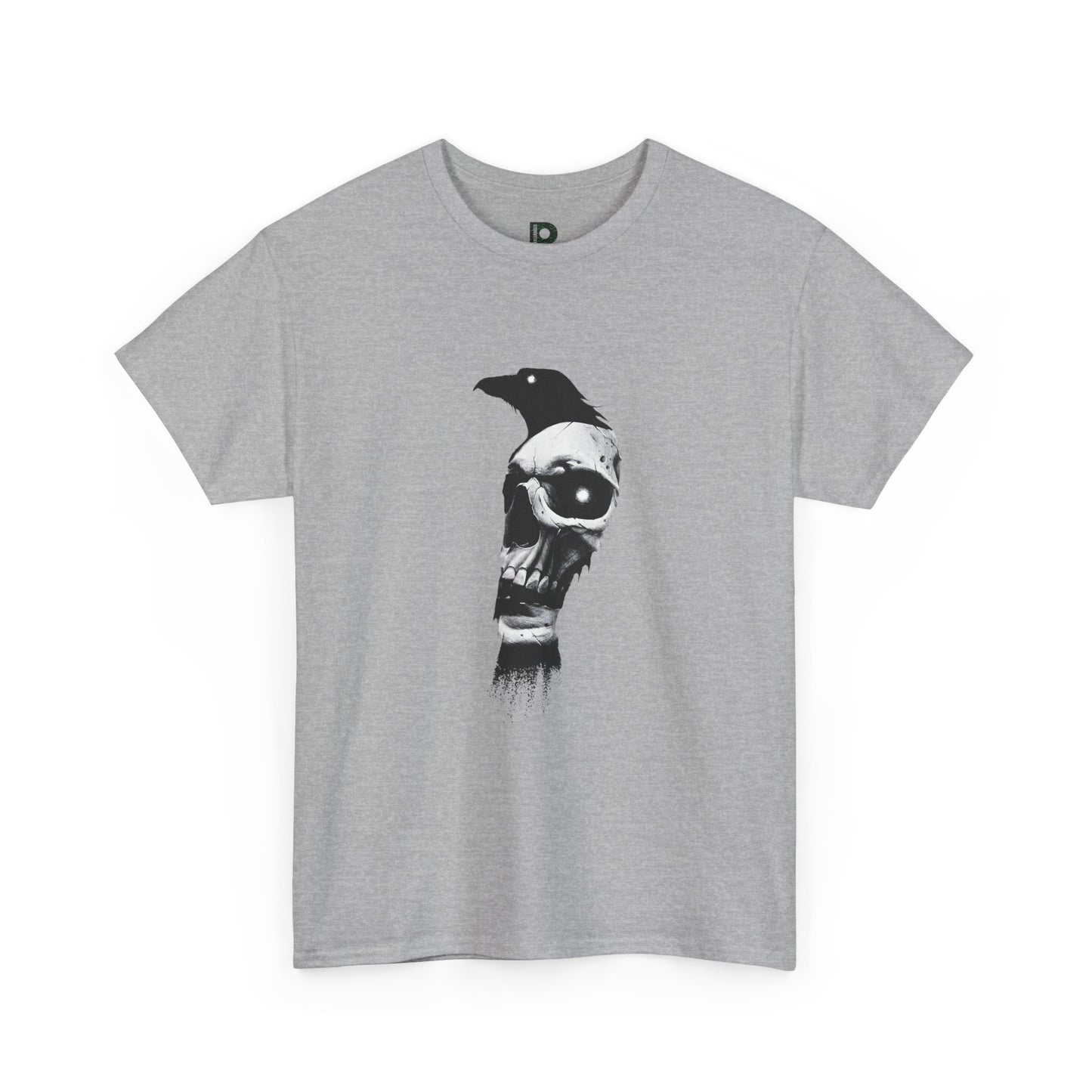 Raven Skull Unisex T-shirt  — Gothic Black Crow Skull Graphic Tee