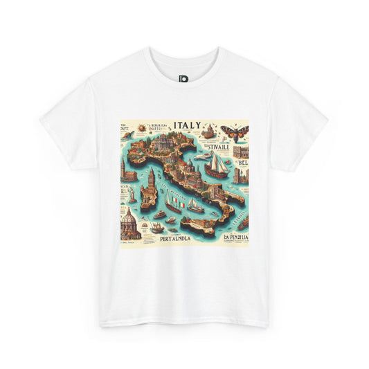 Italy Vintage Map Unisex T-Shirt — Retro Travel Tee for Italy Lovers