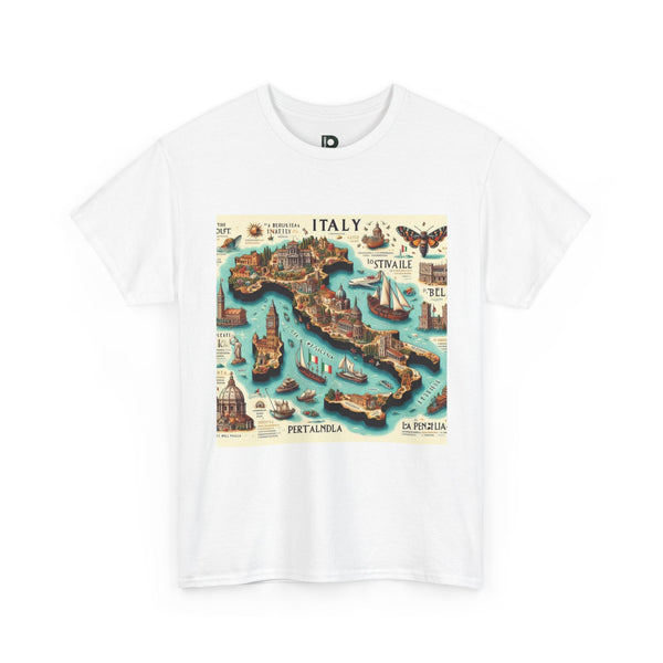 Italy Vintage Map Unisex T-Shirt — Retro Travel Tee for Italy Lovers