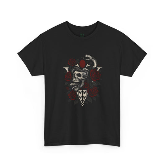 Skull & Roses Graphic Unisex T-shirt — Gothic Vintage Rose Skull Tee