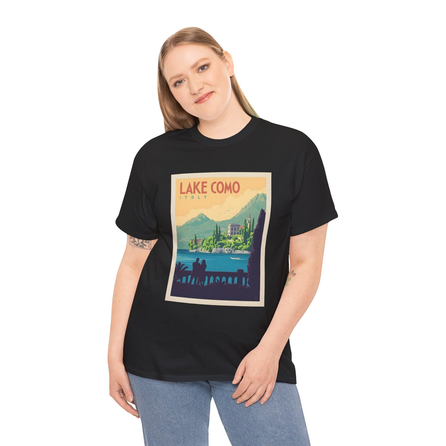 Lake Como Vintage Travel Poster Unisex T‑Shirt