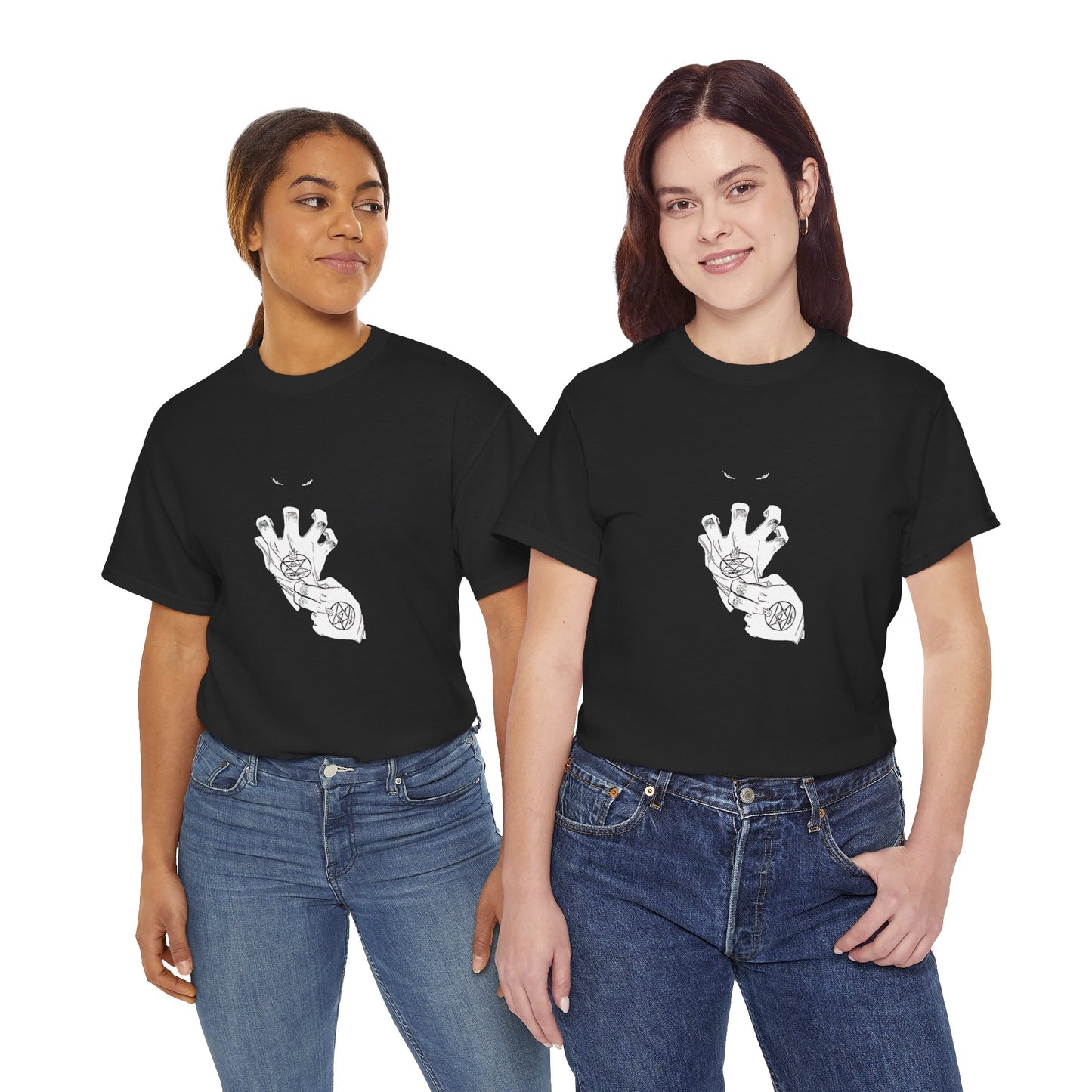 Spooky Hand Graphic Unisex T-shirt— Creepy Tattooed Grasp Tee